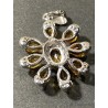 Conjunto de Plata con Citrinos Amarillos - Pendientes, Anillo y Colgante Floral