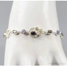 Pulsera de plata con piedras de iolita natural - Joya elegante