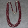 Collar Triple de Rubí Natural Facetado - Gargantilla 184CT Piedras Preciosas