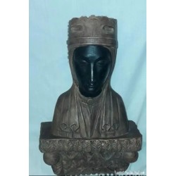 Busto Antiguo Virgen de Montserrat - Escultura Terracota La Moreneta Años 50-60