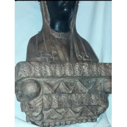 Busto Antiguo Virgen de Montserrat - Escultura Terracota La Moreneta Años 50-60