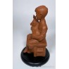 Escultura Terracota Niño con Perro - Figura Decorativa Vintage Siglo XX
