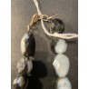 Collar de Ágata Facetada - Piedras Naturales en Tonos Negro y Blanco Marmoleado