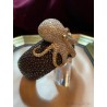 Brazalete Rígido con Pulpo Cristalizado - Joya Decorativa Exclusiva