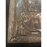 Icono Ortodoxo Cristo Pantocrator - Placa Repujada Plata Estilo Bizantino Antiguo