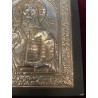 Icono Ortodoxo Cristo Pantocrator - Placa Repujada Plata Estilo Bizantino Antiguo