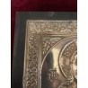 Icono Ortodoxo Cristo Pantocrator - Placa Repujada Plata Estilo Bizantino Antiguo