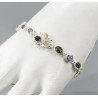 Pulsera de plata con piedras de iolita natural - Joya elegante