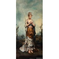 EUGÈNE HABERT (Francia, 1876 - 1916). Figura femenina. Óleo sobre lienzo.