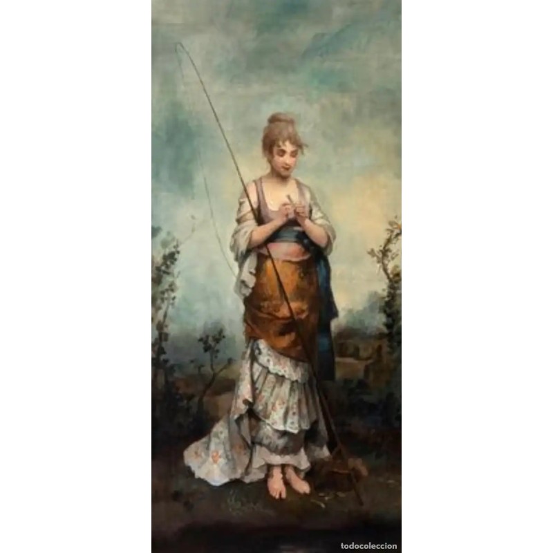 EUGÈNE HABERT (Francia, 1876 - 1916). Figura femenina. Óleo sobre lienzo.