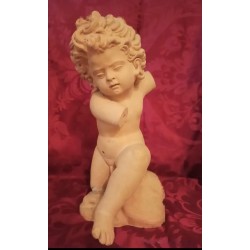 Escultura de Terracota de Niño Durmiente - Pieza Escultórica Clásica