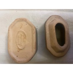 Caja Pequeña de Cerámica Artesanal Gris - Joyero Vintage Octogonal Rústico