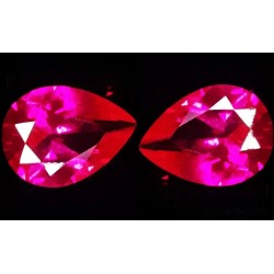Pareja de Rubíes Naturales Talla Pera de 1,20 Quilates - Gemas Certificadas