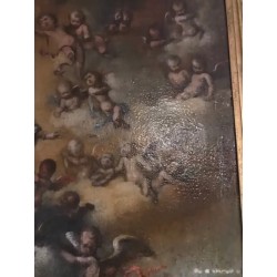 Óleo Antiguo de la Asunción de la Virgen Siglo XVII - Arte Religioso Barroco