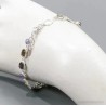 Pulsera de plata con piedras de iolita natural - Joya elegante