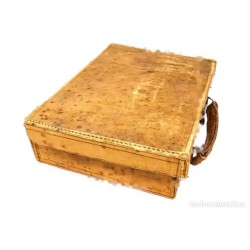 Elegante Maletín Vintage de Tocador - Cuero Auténtico Principios Siglo XX