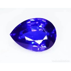 Zafiro con talla de gota de 19.32 quilates en tono azul vibrante
