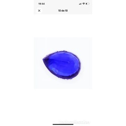 Zafiro con talla de gota de 19.32 quilates en tono azul vibrante