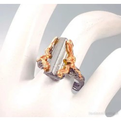 Anillo de plata con turmalina natural - Joya única y artesanal