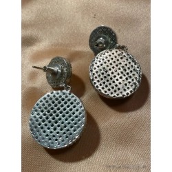 Pendientes de plata con cristales verdes y circonitas