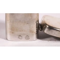 Caja de juego para dados en plata punzonada - 8.5 x 2 cm