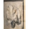 Pintura Original a Carboncillo - Estudio de Hojas Naturaleza Enmarcado - Arte