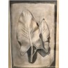 Pintura Original a Carboncillo - Estudio de Hojas Naturaleza Enmarcado - Arte