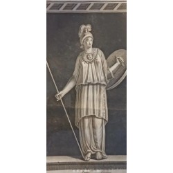 Grabado Antiguo Diosa Atenea - Lámina Mitología Griega Clásica Siglo XVIII