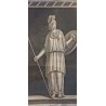 Grabado Antiguo Diosa Atenea - Lámina Mitología Griega Clásica Siglo XVIII