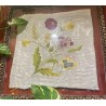 Pareja de Bordados Antiguos Enmarcados - Textiles Florales Vintage Doble Cristal