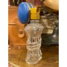 Frasco de Perfume Vintage con Atomizador Azul - Cristal Tallado Art Decó