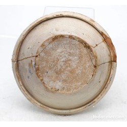 Fuente Antigua Cerámica de Triana Siglo XIX - Loza Andaluza Decorada 26,5cm