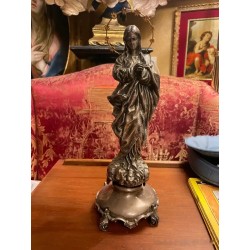 Escultura Virgen Inmaculada en Plata de Ley - Figura Religiosa Arte Sacro Vintage