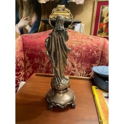 Escultura Virgen Inmaculada en Plata de Ley - Figura Religiosa Arte Sacro Vintage