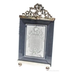 Portarretratos Italiano en Plata y Cristal - Giardini Vintage Marco Querubin 18cm