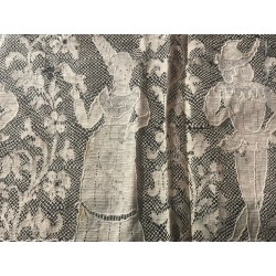 Encaje Antiguo Vintage con Figuras Humanas Coleccionista Exclusivo