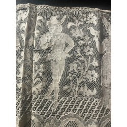 Encaje Antiguo Vintage con Figuras Humanas Coleccionista Exclusivo