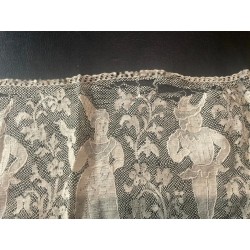 Encaje Antiguo Vintage con Figuras Humanas Coleccionista Exclusivo