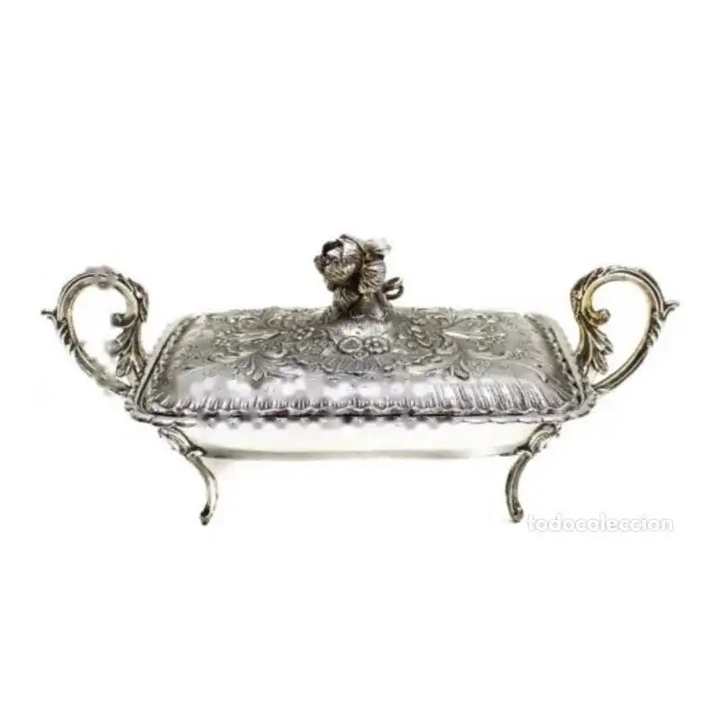 Legumbrera Plata Vintage Estilo Barroco Pieza Coleccionista Siglo XX Legumbrera Plata Vintage Estilo Barroco Pieza Coleccionista Siglo XX