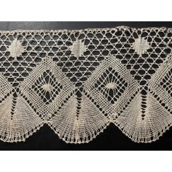 Encaje Antiguo Bolillos Vintage Pieza Textil Artesanal Coleccionista