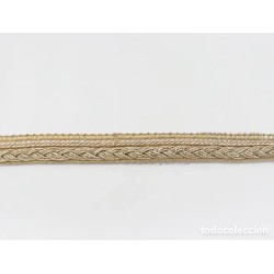 Entredos Encaje Dorado Vintage Tejido Metálico Artesanal