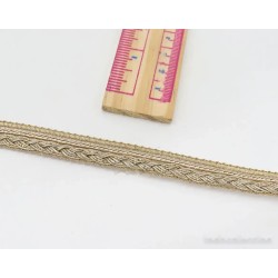 Entredos Encaje Dorado Vintage Tejido Metálico Artesanal