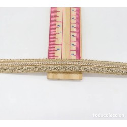Entredos Encaje Dorado Vintage Tejido Metálico Artesanal