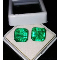 Esmeraldas Certificadas Corte Rectangular Piedras Preciosas 3.87 y 3.57. CT.