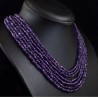Collar Amatista Multivuelta Genuino Gemas Naturales Joyería Premium 340 CT.
