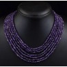 Collar Amatista Multivuelta Genuino Gemas Naturales Joyería Premium 340 CT.