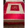 Colcha Antigua Seda Roja Bordado Filipino Vintage Siglo XIX
