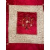 Colcha Antigua Seda Roja Bordado Filipino Vintage Siglo XIX