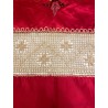 Colcha Antigua Seda Roja Bordado Filipino Vintage Siglo XIX