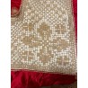 Colcha Antigua Seda Roja Bordado Filipino Vintage Siglo XIX